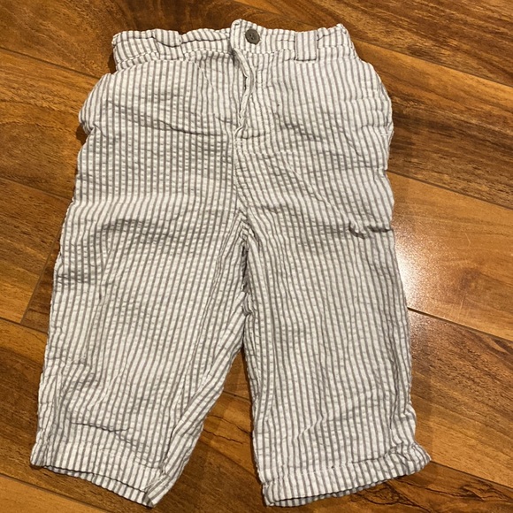 Boy’s Size 6-9 Months Calvin Klein Cotton Outfit- Polo Top & Striped Pants -EUC - Picture 4 of 6
